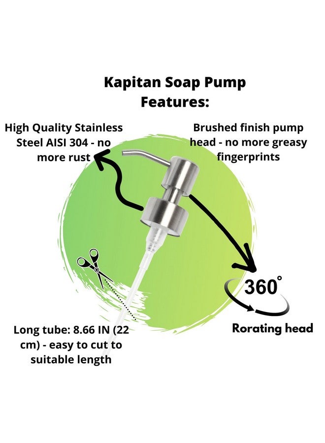 Kapitan Soap Dispenser Pump Head Replacement Spare for Standard 28/400 (26 mm - 28mm / 1.02 in-1.10 in) Neck Size, Stainless Steel Brushed Finish - Image 3