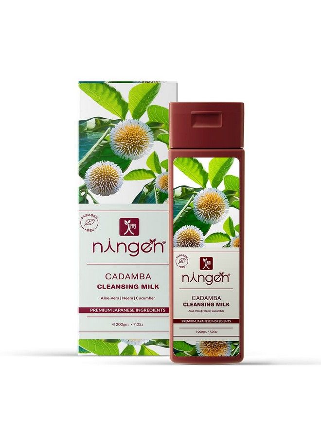 ningen Cadamba Cleansing Milk I With Goodness Of Aloe Vera Neem And Cucumber I Dermatologically Tested Paraben Free I Removes Dirt Grime And Makeup I 200G Maroon - Image 1