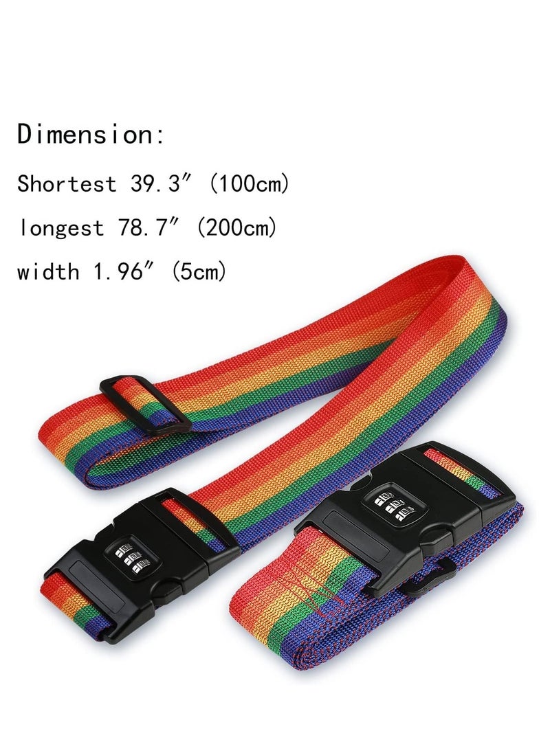 Generic - Luggage Strap Suitcase Belts Lockable Adjustable Travel Packing Belt Baggage Security Straps with Password Lock Clip and 2 Pcs Luggage Tags Labels Identifier 2 Pcs - Image 1