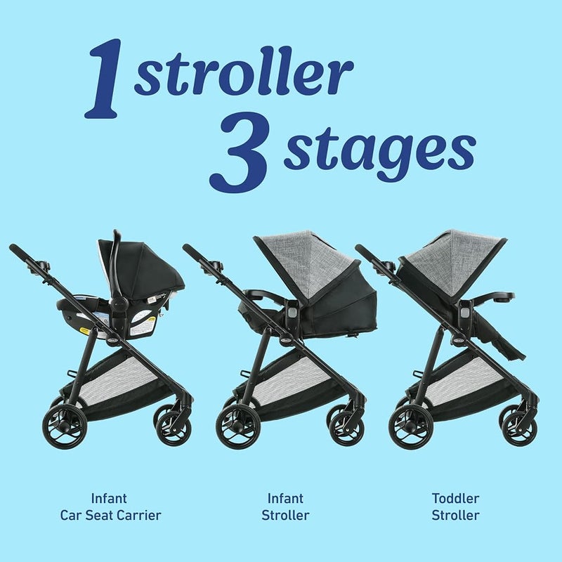 Graco Modes Element Travel System, Includes Baby Stroller with Reversible Seat, Extra Storage, Child Tray and SnugRide 35 Lite LX Infant Car Seat, Redmond - Image 2