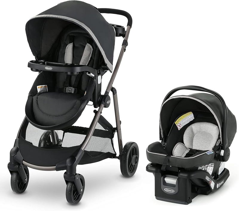 Graco Modes Element Travel System, Includes Baby Stroller with Reversible Seat, Extra Storage, Child Tray and SnugRide 35 Lite LX Infant Car Seat, Redmond - Image 1