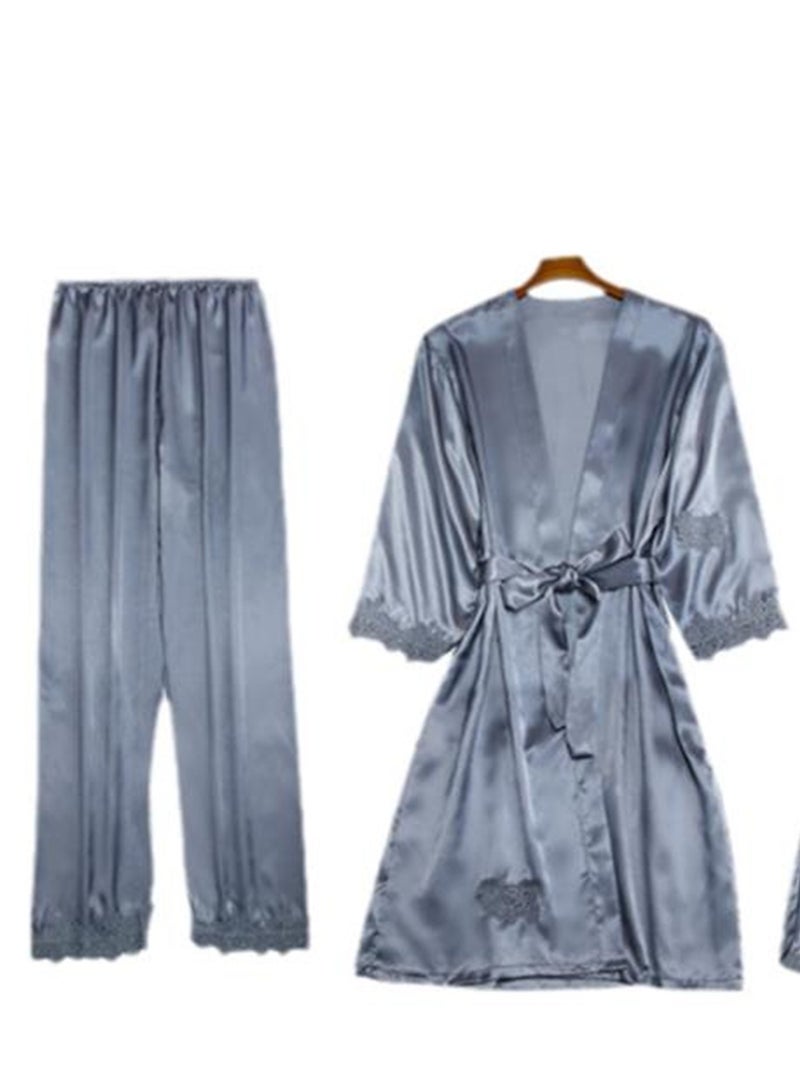 5pcs women's pajamas with imitation silk pajamas suspenders shorts pajamas set - Image 2