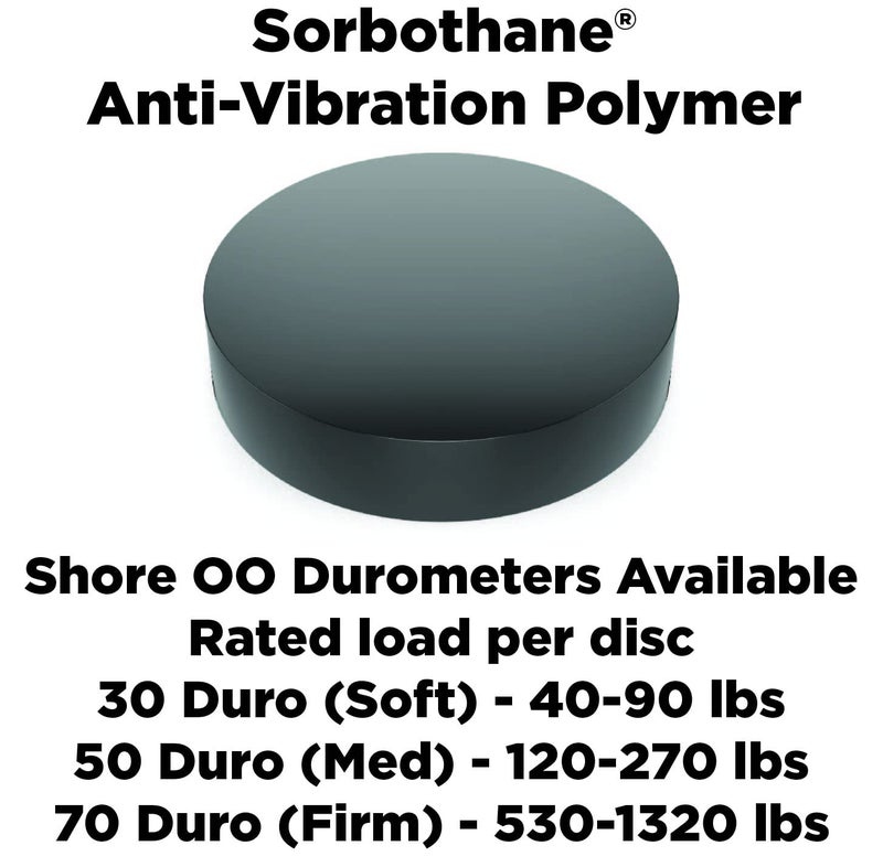 Isolate It! Isolate It: Sorbothane Vibration isolation Circular Pad 50 Duro (.25" Thick 2.25" Dia.) - 8 Pack - Image 3