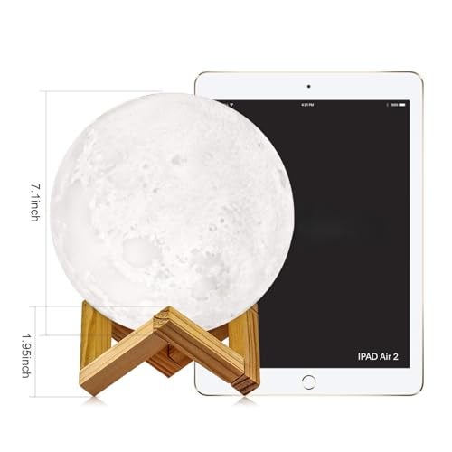 Desidiya 3D Moon Night Lamp – Rechargeable with 7 Color Changing Features, 15CM – Elegant Plastic Design for Beautiful Indoor Lighting in Bedrooms and Kids' Rooms | Gifts for Woman | Valentine Gift - Image 2