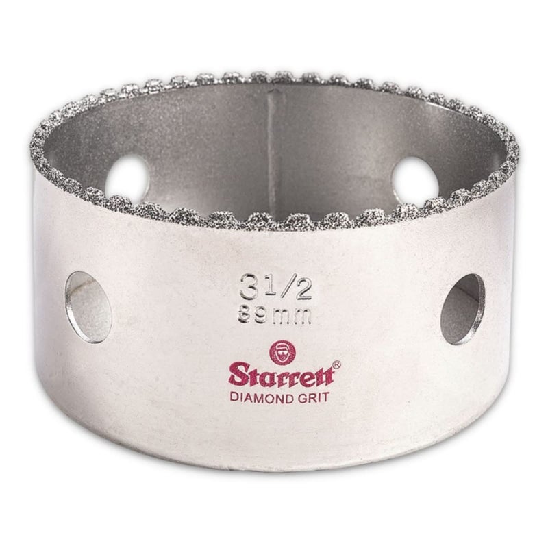 Starrett Diamond Grit Hole Saw Ideal for Drilling Small Diameter Holes 312 Diameter 158 Cutting Depth 5818 Thread Size XA2XA10 Arbor Type Silver KD0312N