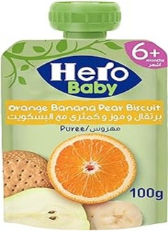 Hero Baby Hero baby pouch orange banana pear biscuit 100 gm 
