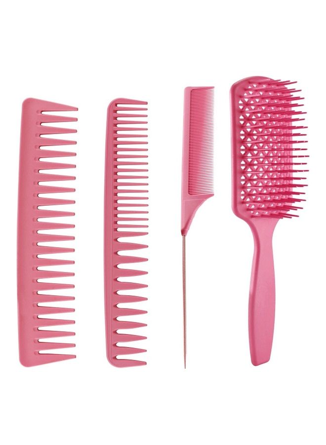 نيبمينينت طقم مشط وفرشاة لفك تشابك الشعر مكون من 4 قطع وردي 30x20x4سم - Image 1