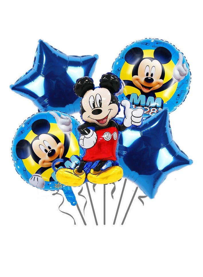 بارتي أ balloons من شكل ميكي بتصميم الكرتون للأطفال، فويل ألمنيوم، لعيد ميلاد ميني، زينة لمرحلة الحدث، أدوات تزيين المشهد. - Image 1