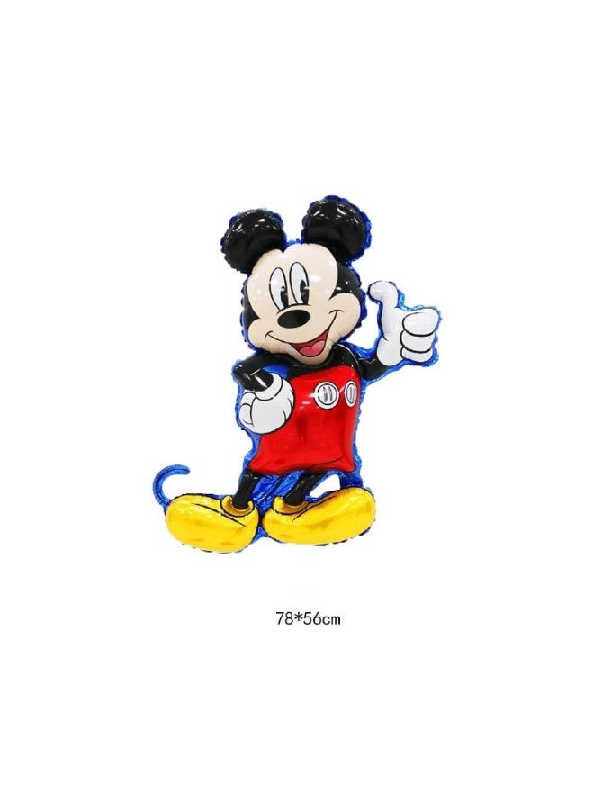 بارتي أ balloons من شكل ميكي بتصميم الكرتون للأطفال، فويل ألمنيوم، لعيد ميلاد ميني، زينة لمرحلة الحدث، أدوات تزيين المشهد. - Image 2