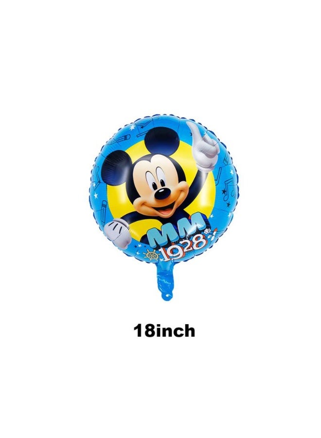 بارتي أ balloons من شكل ميكي بتصميم الكرتون للأطفال، فويل ألمنيوم، لعيد ميلاد ميني، زينة لمرحلة الحدث، أدوات تزيين المشهد. - Image 3