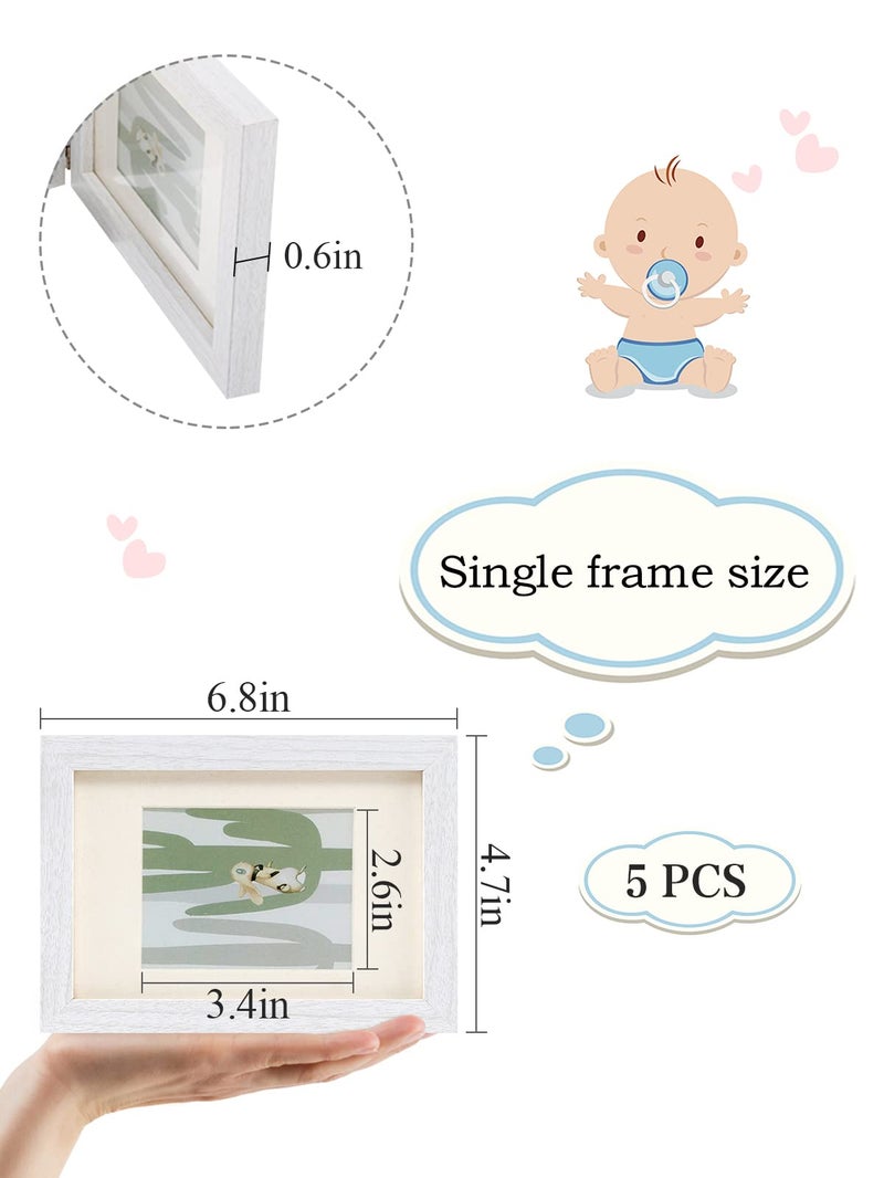 Biubee 5 Folding Sonogram Picture Frame for Expecting Parents- 4.7" × 6.8" Baby Ultrasound Picture Frame Natural Wood Sonogram Pregnancy Frame Baby First Photo Frame for Pregnant Mom Gifts, Nursery Decor - Image 4