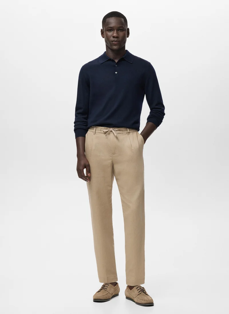 Mango Man  Slim-fit trousers with drawstring for Men | Best Price UAE