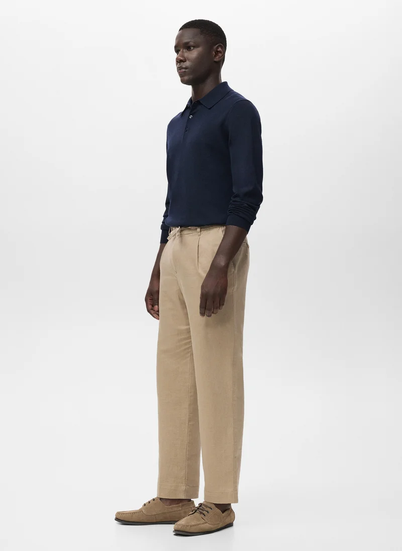 Mango Man  Slim-fit trousers with drawstring for Men | Best Price UAE