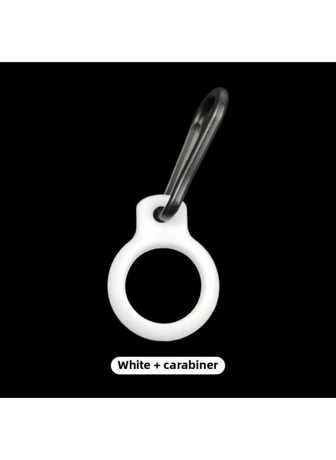 Generic - Suitable For Apple Airtag Silicone Protective Case Tracker Silicone Protective Case Anti-lost Airtags Protective Case-Color:082 Short White + Mountaineering Buckle - Image 1