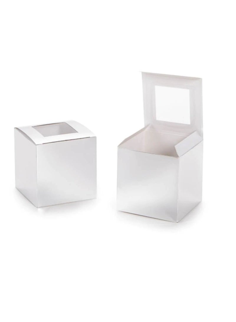 صندوق كب كيك مع نافذة فضية فويل 3.5 بوصة 12 قطعة - Image 3