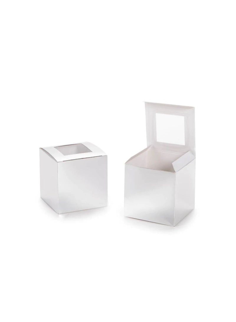 صندوق كب كيك مع نافذة فضية فويل 3.5 بوصة 12 قطعة - Image 2