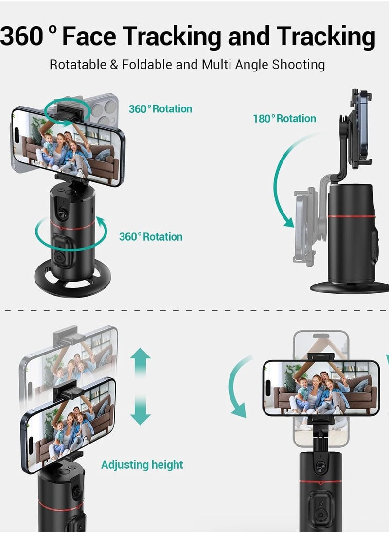 ELTRAZONE Auto Face Tracking Tripod 360° Rotating Auto Tracking Phone Holder | Gesture Control & Remote | No App Needed | Smart Camera Stand for Vlog, TikTok, Live Streaming, YouTube Video Recording | Universal Phone Compatibility, Adjustable Height  - Image 5