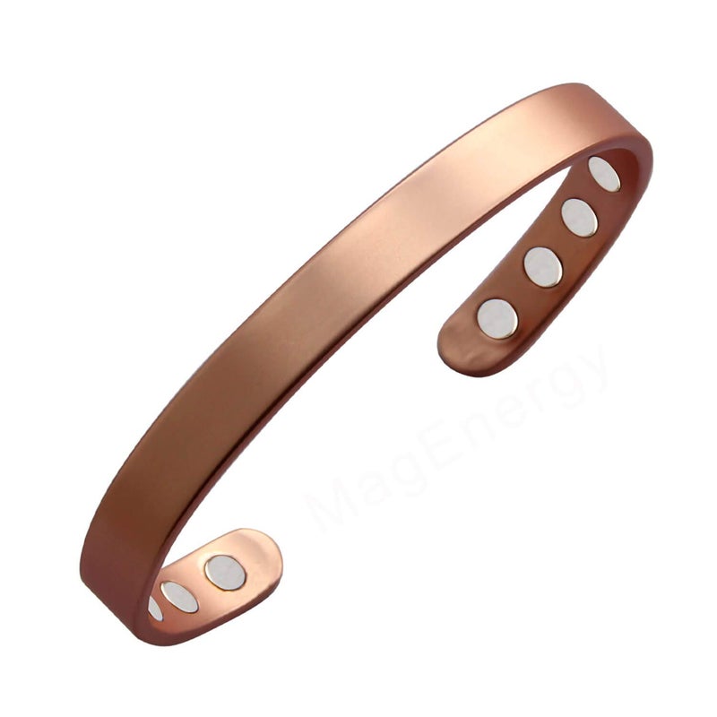 MagEnergy Copper Bracelet for Men and Women 99.9% Pure Copper Bangle 6.5" Adjustable for Arthritis with 8 Magnets for Effective Joint Pain Relief, Arthritis, RSI, Carpal Tunnel - Image 1