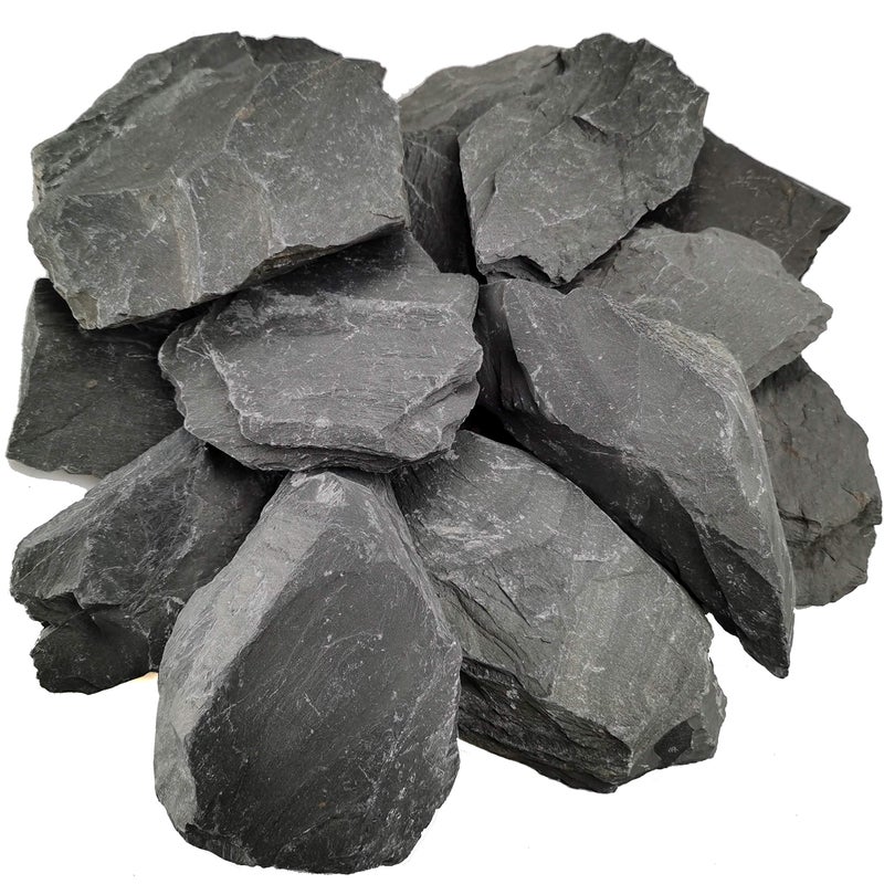 Voulosimi Natural Slate Rocks PH Neutral Stone Perfect Rocks for Aquariums, Landscaping Model,Tank Decoration,Amphibian Enclosures (12 LB, 5-7 inch) - Image 4