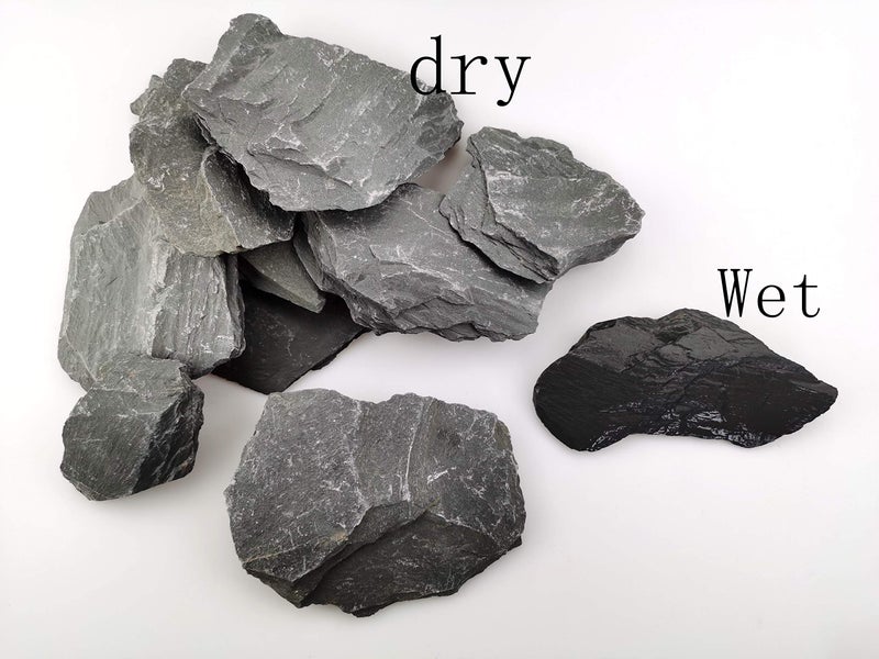 Voulosimi Natural Slate Rocks PH Neutral Stone Perfect Rocks for Aquariums, Landscaping Model,Tank Decoration,Amphibian Enclosures (12 LB, 5-7 inch) - Image 2