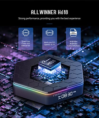 IDEALROYAL T95Z Android Tv Box,2026 Android 12.0 TV Box with 4GB RAM 32GB ROM Quad-Core Cortex-A53 CPU,2.4GHz/5GHz Dual Band WiFi6 6K Ultra HD Resolution Bluetooth 5.0 - Image 2