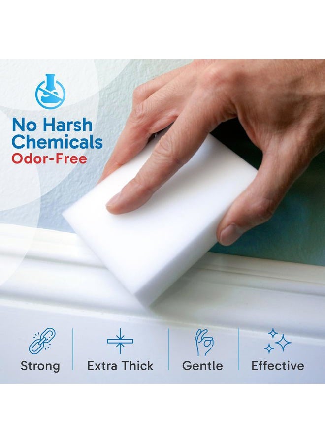Oh My Clean (20 Pack) Extra Large Eraser Sponge - Extra Thick, Long Lasting, Premium Melamine Sponges in Bulk - Multi Surface Power Scrubber Foam Cleaning Pads - Bathtub, Floor, Baseboard, Bathroom, Wall Cleaner - Image 4