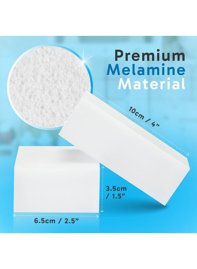 Oh My Clean (20 Pack) Extra Large Eraser Sponge - Extra Thick, Long Lasting, Premium Melamine Sponges in Bulk - Multi Surface Power Scrubber Foam Cleaning Pads - Bathtub, Floor, Baseboard, Bathroom, Wall Cleaner - Image 3