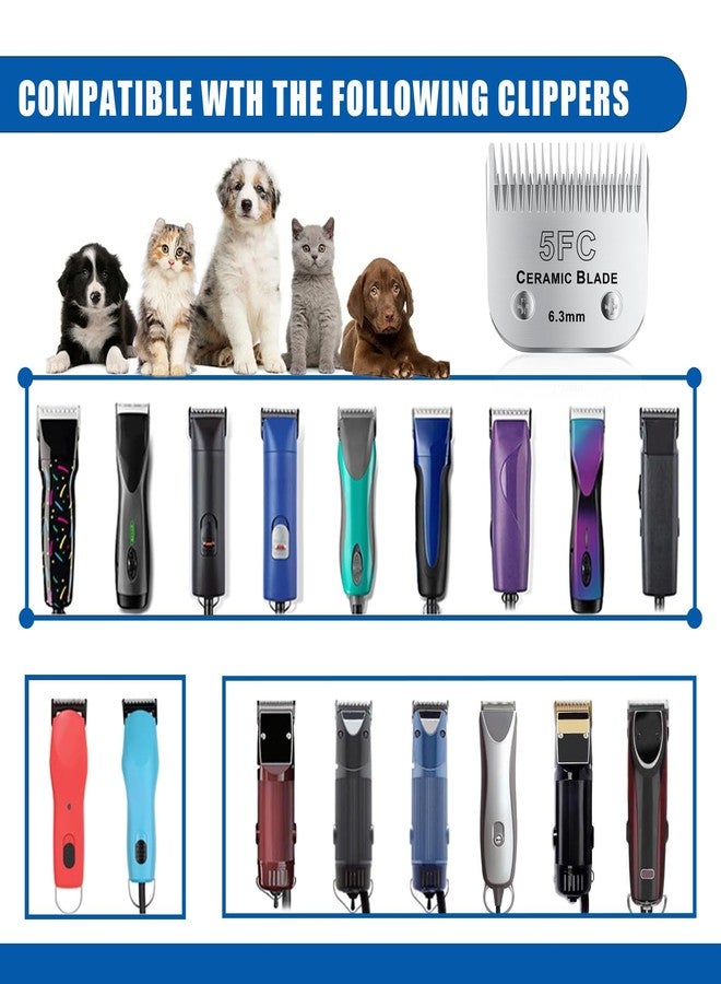 كولورسكي ماكينة حلاقة شعر الكلاب كولورسكي 5FC# بشفرة سيراميك قابلة للفصل، متوافقة مع ماكينة أنديس مقاس 5FC بطول قص 6.3 مم (1/4 بوصة)، متوافقة مع ماكينات حلاقة الكلاب أنديس/وال/أوستر، قطعة واحدة - Image 5