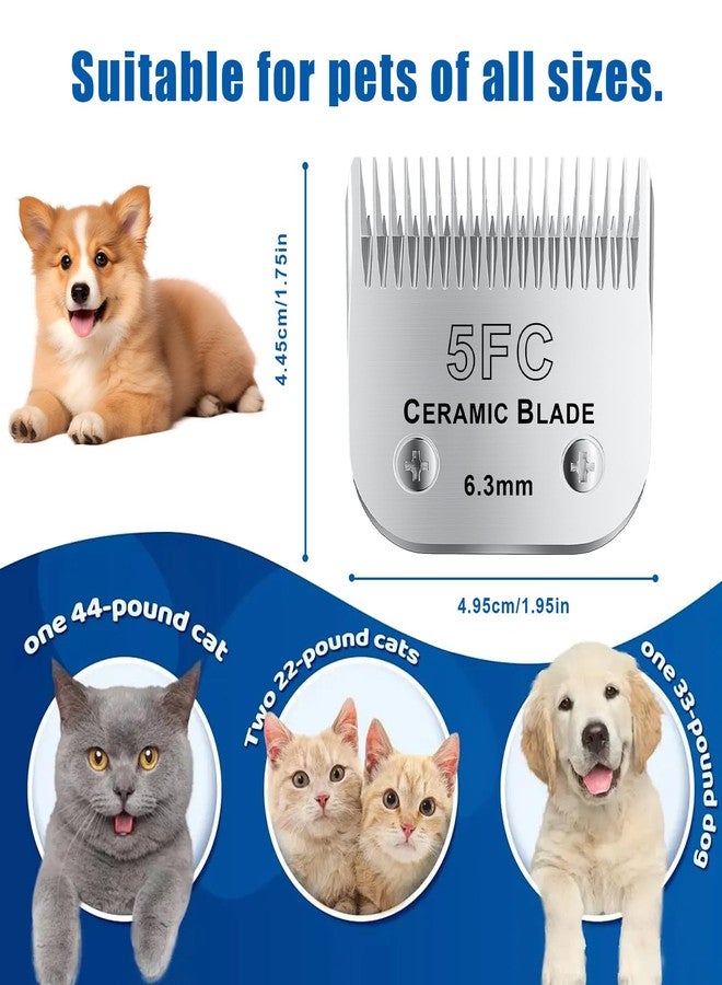 كولورسكي ماكينة حلاقة شعر الكلاب كولورسكي 5FC# بشفرة سيراميك قابلة للفصل، متوافقة مع ماكينة أنديس مقاس 5FC بطول قص 6.3 مم (1/4 بوصة)، متوافقة مع ماكينات حلاقة الكلاب أنديس/وال/أوستر، قطعة واحدة - Image 2