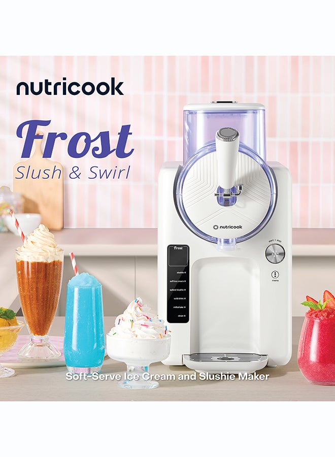 Frost Ice Cream Maker – 2-in-1 Soft Serve & Slushie Machine with Built-In Compressor | 6 Frozen Treat Modes, 7 Texture Settings, 1.8L Capacity | Instant Ice Cream Machine, No Pre-Freezing 1.8 L 150 W FRS330BG-ME Beige