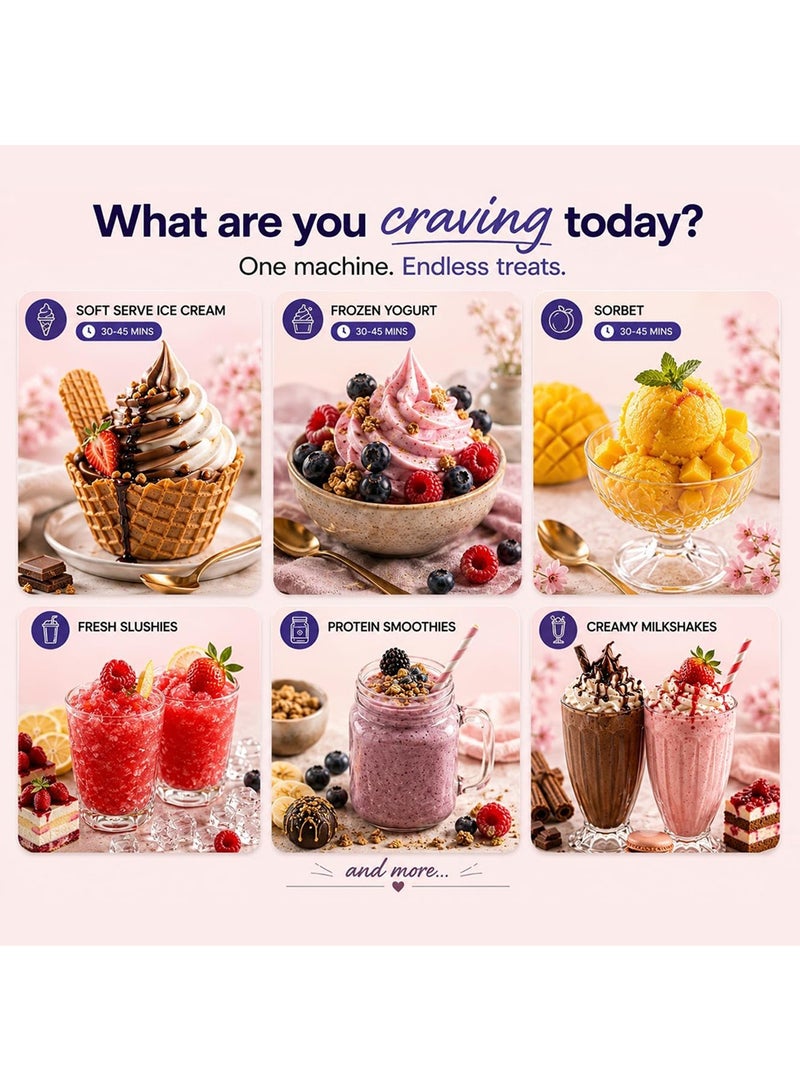 nutricook Frost Ice Cream Maker – 2-in-1 Soft Serve & Slushie Machine with Built-In Compressor | 6 Frozen Treat Modes, 7 Texture Settings, 1.8L Capacity | Instant Ice Cream Machine, No Pre-Freezing 1.8 L 150 W FRS330BG-ME Beige 1.8 L 150 W FRS330BG-ME Beige - Image 4