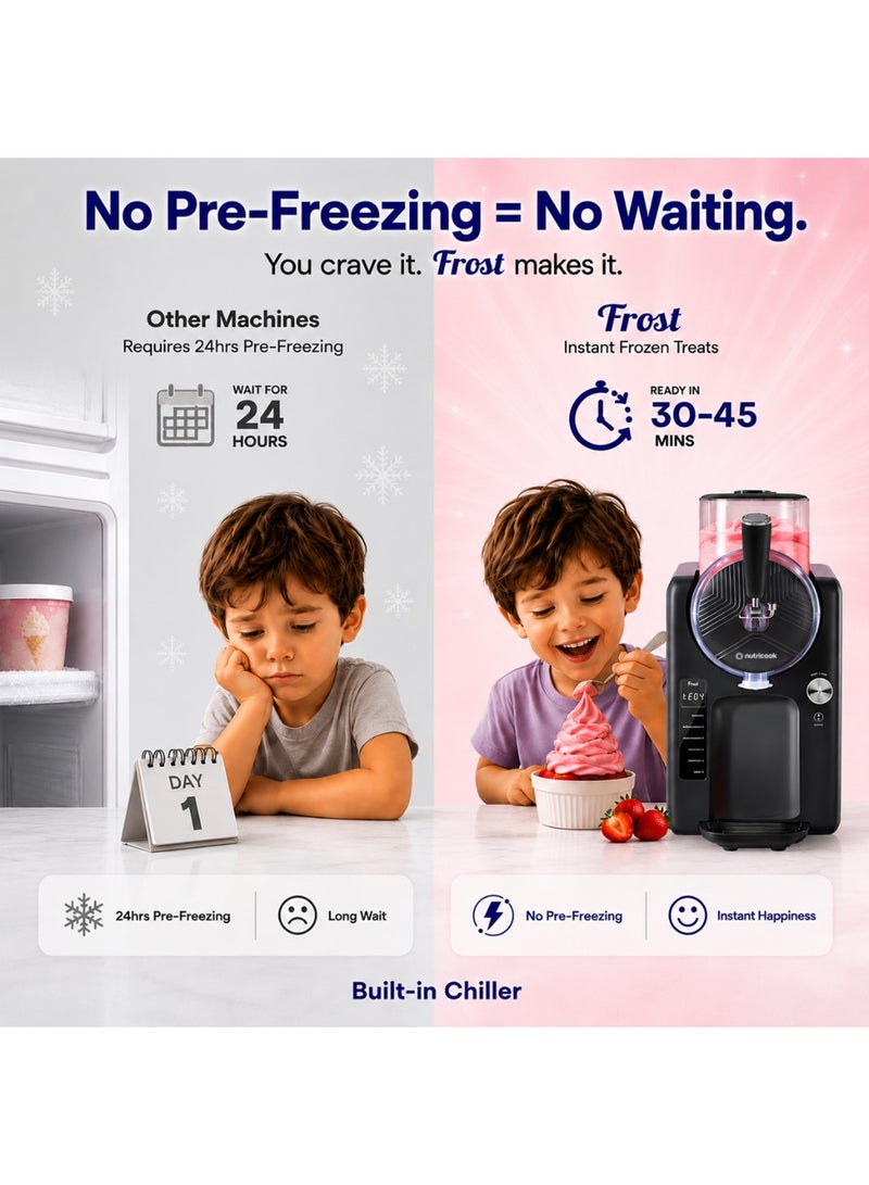 nutricook Frost Ice Cream Maker – 2-in-1 Soft Serve & Slushie Machine with Built-In Compressor | 6 Frozen Treat Modes, 7 Texture Settings, 1.8L Capacity | Instant Ice Cream Machine, No Pre-Freezing 1.8 L 150 W FRS330BG-ME Beige 1.8 L 150 W FRS330BG-ME Beige - Image 3