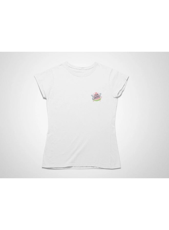 Primina Women's printed T-Shirt -Hello Summer, round neck, 100% cotton, regular fit - Image 1