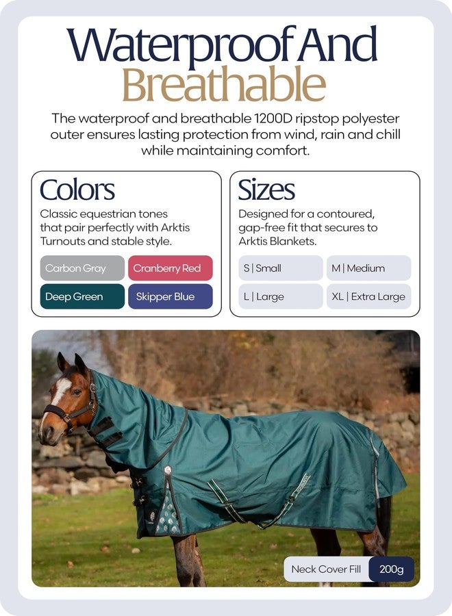 Equinavia Arktis Turnout Neck Cover 200g | 1200D - Deep Green - S - Image 2