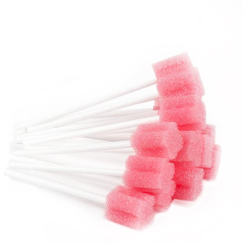 Wellglers Sterile Sponge Mouth SwabsDisposable Oral SwabsIndividually Wrapped 100pcsPink