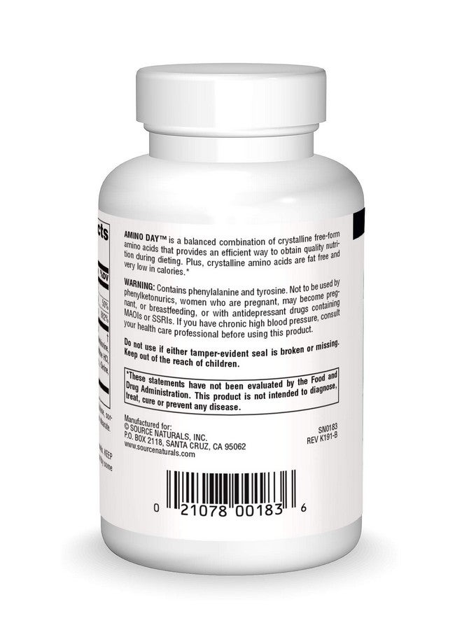Source Naturals Amino Day 20 Free Form Amino Acids Supports Quality Dieting During Nutrition 60 Tablets - Image 2