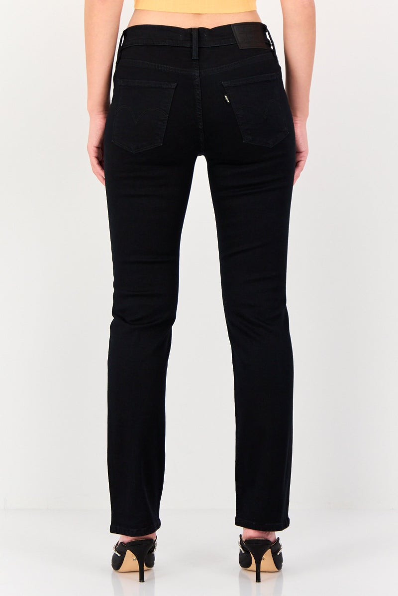 Levi's جينز نسائي بقصة عادية سادة قابل للتمدد 314 بشكل مستقيم، أسود - Image 2
