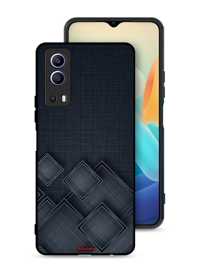 Tolwak Vivo Y72 5G Protective Case Cover Squares Pattern On Cloth - Image 1
