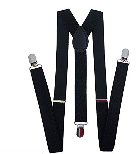 CLOTHERA Suspender and Bow Tie Set with Matched Paper Straw Hat for Men - (BLACK) - Image 3