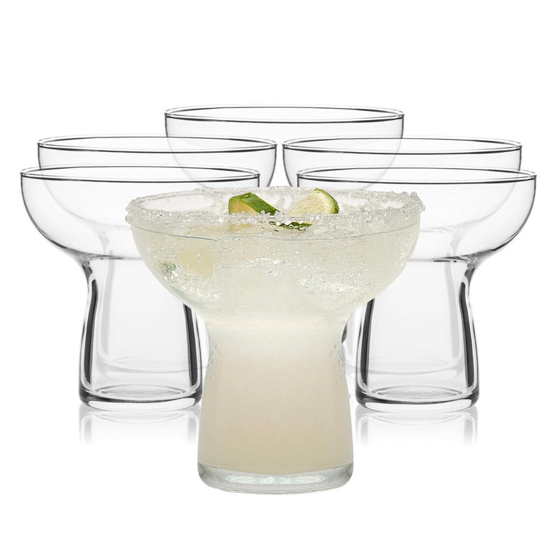Libbey Stemless Margarita Glasses Set of 6, Modern Margarita Glasses, Lightweight, Unique Bar Glasses, Lead-Free Margarita Set, 10.25 ounces - Image 1