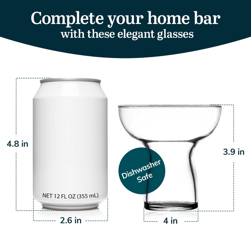 Libbey Stemless Margarita Glasses Set of 6, Modern Margarita Glasses, Lightweight, Unique Bar Glasses, Lead-Free Margarita Set, 10.25 ounces - Image 3