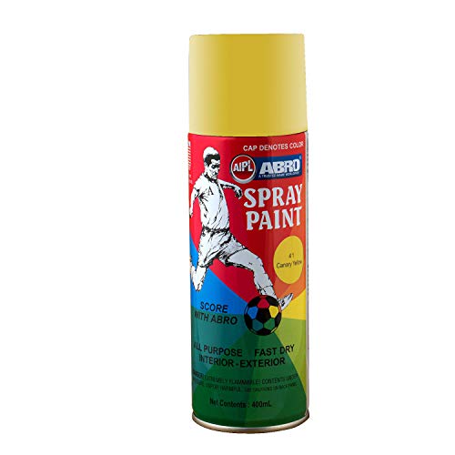 ABRO SP-41 Multipurpose Colour Spray Paint Can (400ml, Canary Yellow) DIY Quick Drying for Metal, Wood, Walls, Automotive Cars and Bikes - Image 1