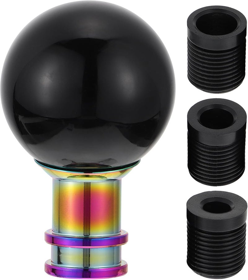 Manual Gear Head Knob with Acrylic Round Crystal Bubble Design, 1pcs Car Shift Lever Knob with 3 M8 M10 Large Adapter, Compatible with Manual Transmission Vehicles - Image 1