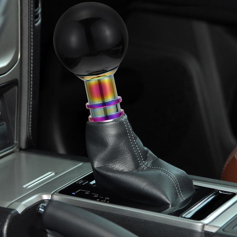 Manual Gear Head Knob with Acrylic Round Crystal Bubble Design, 1pcs Car Shift Lever Knob with 3 M8 M10 Large Adapter, Compatible with Manual Transmission Vehicles - Image 5