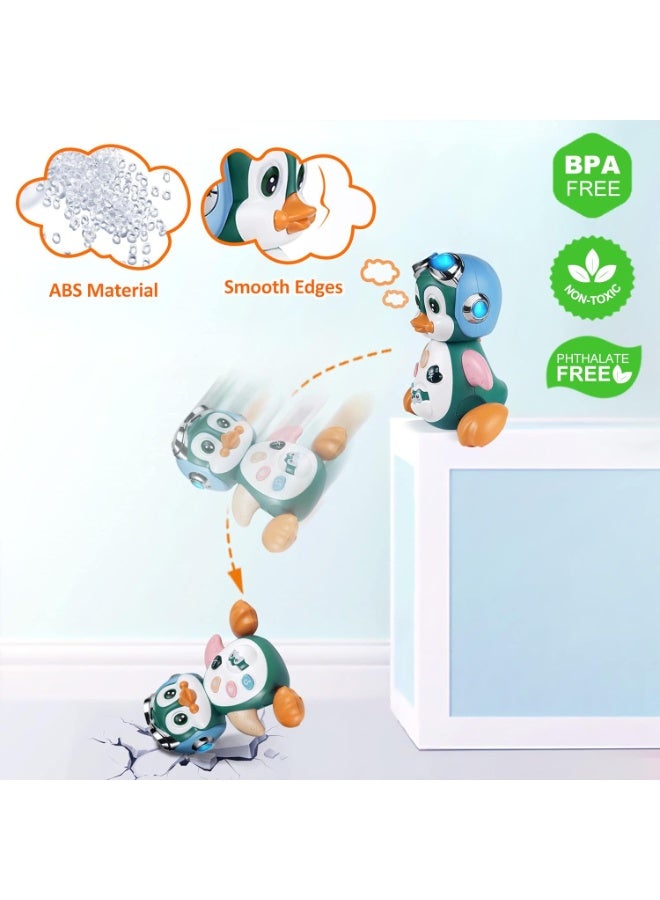 كيلا ألعاب موسيقية على شكل بطريق للأطفال من عمر 0-3-6 أشهر، ألعاب مضيئة للرضع على البطن، ألعاب رقص وحركة وزحف، هدايا سلة عيد الفصح للأطفال من عمر 3 4 5 6 7 8 9 10 أشهر، أولاد وبنات، سنة واحدة - Image 4