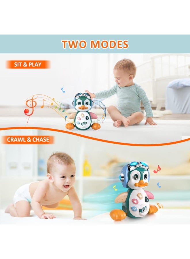 كيلا ألعاب موسيقية على شكل بطريق للأطفال من عمر 0-3-6 أشهر، ألعاب مضيئة للرضع على البطن، ألعاب رقص وحركة وزحف، هدايا سلة عيد الفصح للأطفال من عمر 3 4 5 6 7 8 9 10 أشهر، أولاد وبنات، سنة واحدة - Image 5
