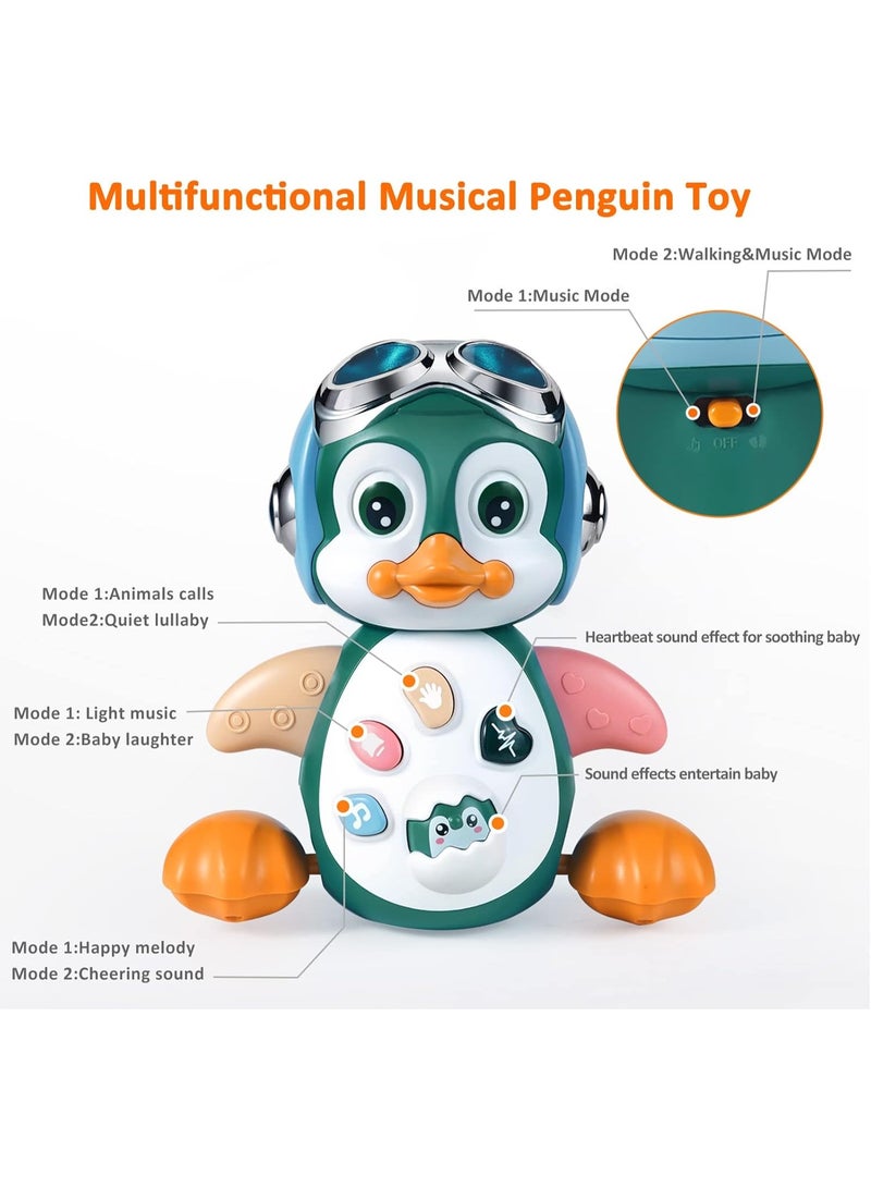 كيلا ألعاب موسيقية على شكل بطريق للأطفال من عمر 0-3-6 أشهر، ألعاب مضيئة للرضع على البطن، ألعاب رقص وحركة وزحف، هدايا سلة عيد الفصح للأطفال من عمر 3 4 5 6 7 8 9 10 أشهر، أولاد وبنات، سنة واحدة - Image 2