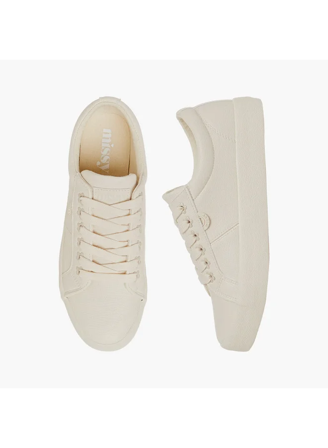 ميسي Women Panelled Sneakers with Lace-Up Closure