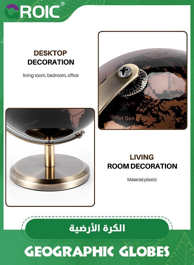 GROIC World Globe with Stand for Home and Office Decor,14cm Sphere Earth Globes,World Map Desktop Globe,Travel Map Scratch Map - Image 5