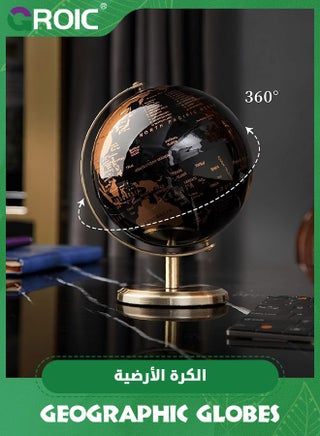 كرة أرضية مع قاعدة لتزيين المنزل والمكتب، كرة بمساحة 14 سم، كرة أرضية لسطح المكتب، خريطة سفر خريطة خدش - view 2